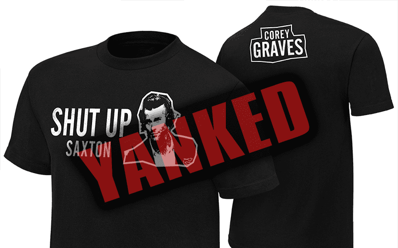 “Shut Up Saxton” T-Shirts Yanked from WWE Shop Website