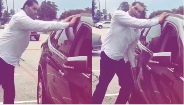 Watch The Great Khali Try To Flip A Car