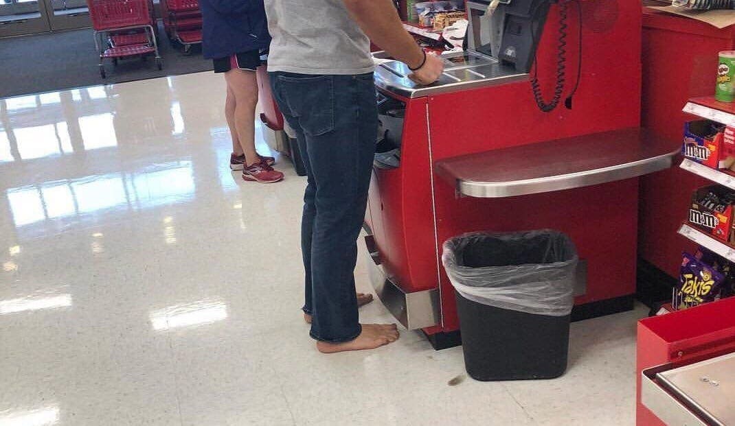 Top ALL IN Star Spotted Barefoot In Target — Hasn’t Worn Shoes In A Month