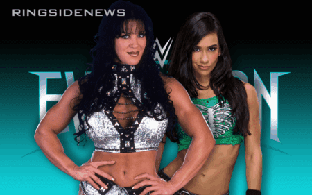Rumor Killer Of Chyna & AJ Lee On WWE Evolution Poster
