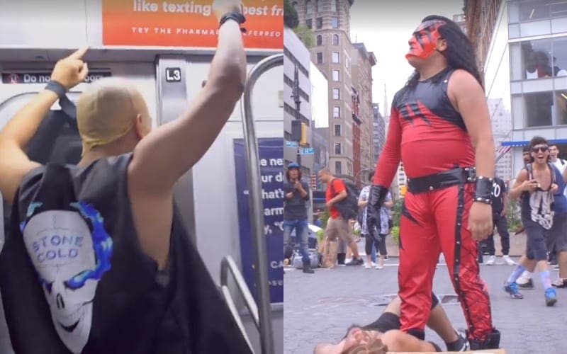 Subway Cosplay Wrestling Match Spills Onto NYC Streets