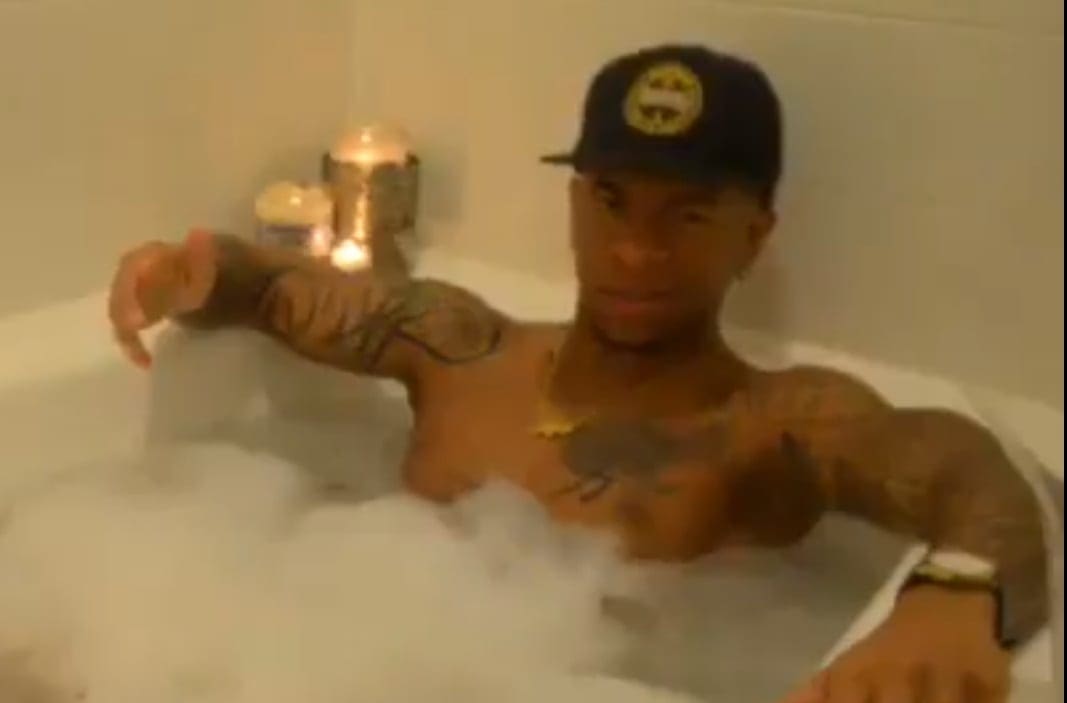 Lio Rush Cuts Promo During A Bubble Bath