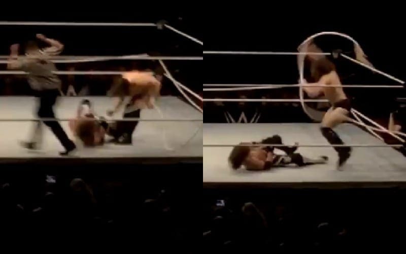 Ring Breaks During AJ Styles vs Daniel Bryan At WWE Live Event