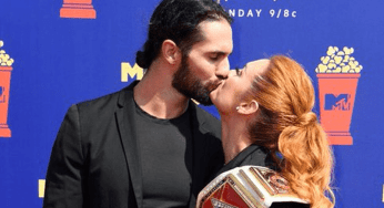 Becky Lynch Brought Her Belt & Boyfriend Seth Rollins To MTV Movie & TV Awards