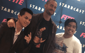 CM Punk Sporting WWE AJ Lee T-Shirt At Starrcast III
