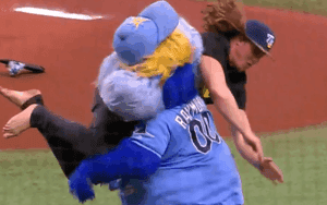 Matt Riddle Takes Out Major League Baseball Mascot During Game