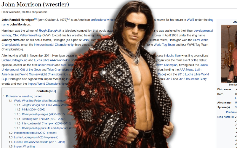 Troll Edits John Morrison’s Wikipedia Page After Report Of WWE Return