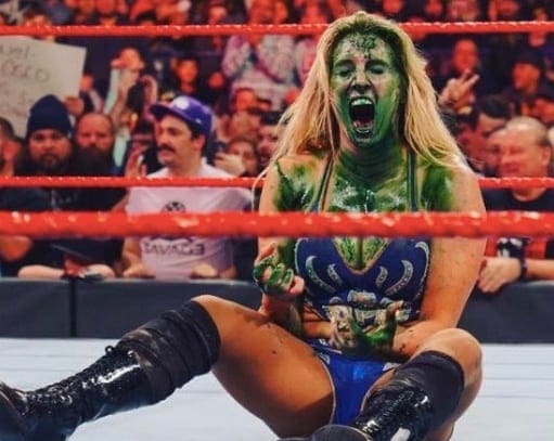 Asuka Reacts To Charlotte Getting A Face Full Of Mist On WWE RAW