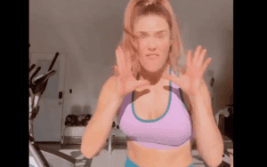 Lana Busts A Move In Her Driveway