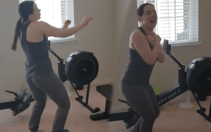WATCH Nikki Cross Get Caught Dancing Away In Home Gym