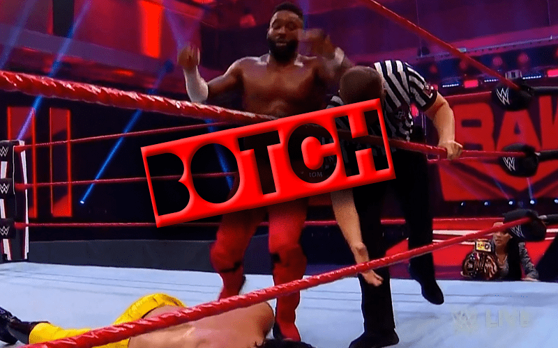 Referee Botches Big On WWE RAW