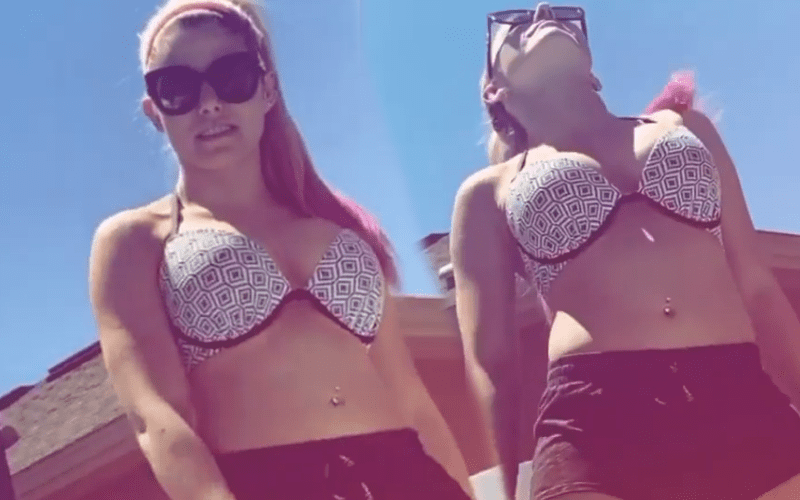 Alexa Bliss Having Fun Poolside In Bikini Dance Video