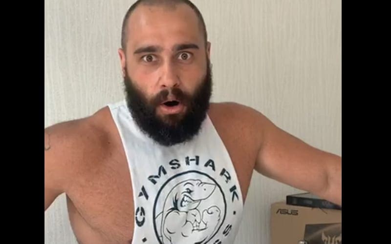Rusev Provides Video Update While Unboxing New Twitch Computer Set-Up