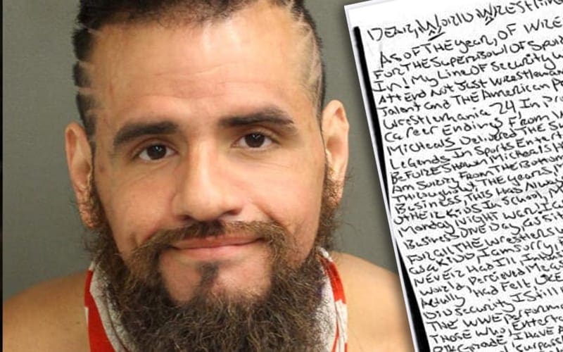 WWE Performance Center Stalker Sends 7 Page Hand Written Letter To WWE While In Jail