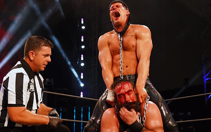 AEW Referee Paul Turner Shows Bloody Shirt After Dog Collar Match On AEW Dynamite
