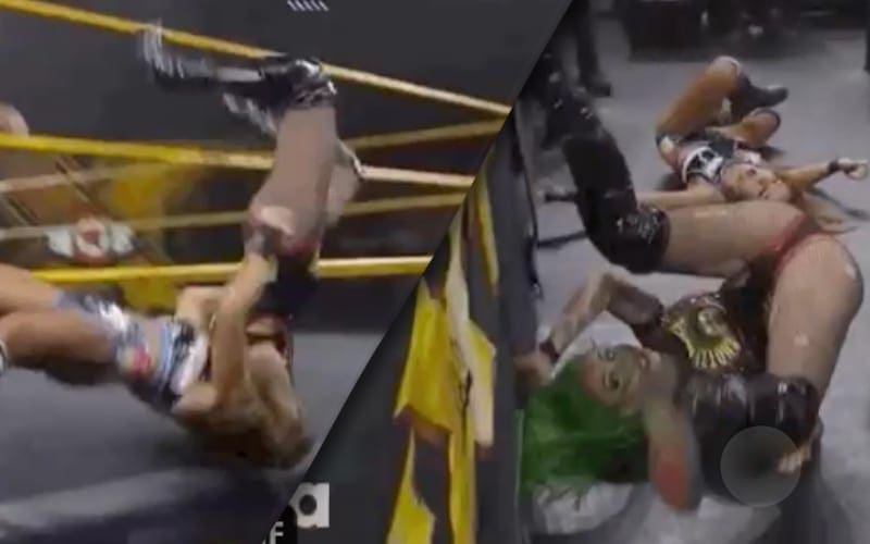 Shotzi Blackheart Reacts To Taking Botched Bump On Ring Apron On WWE NXT