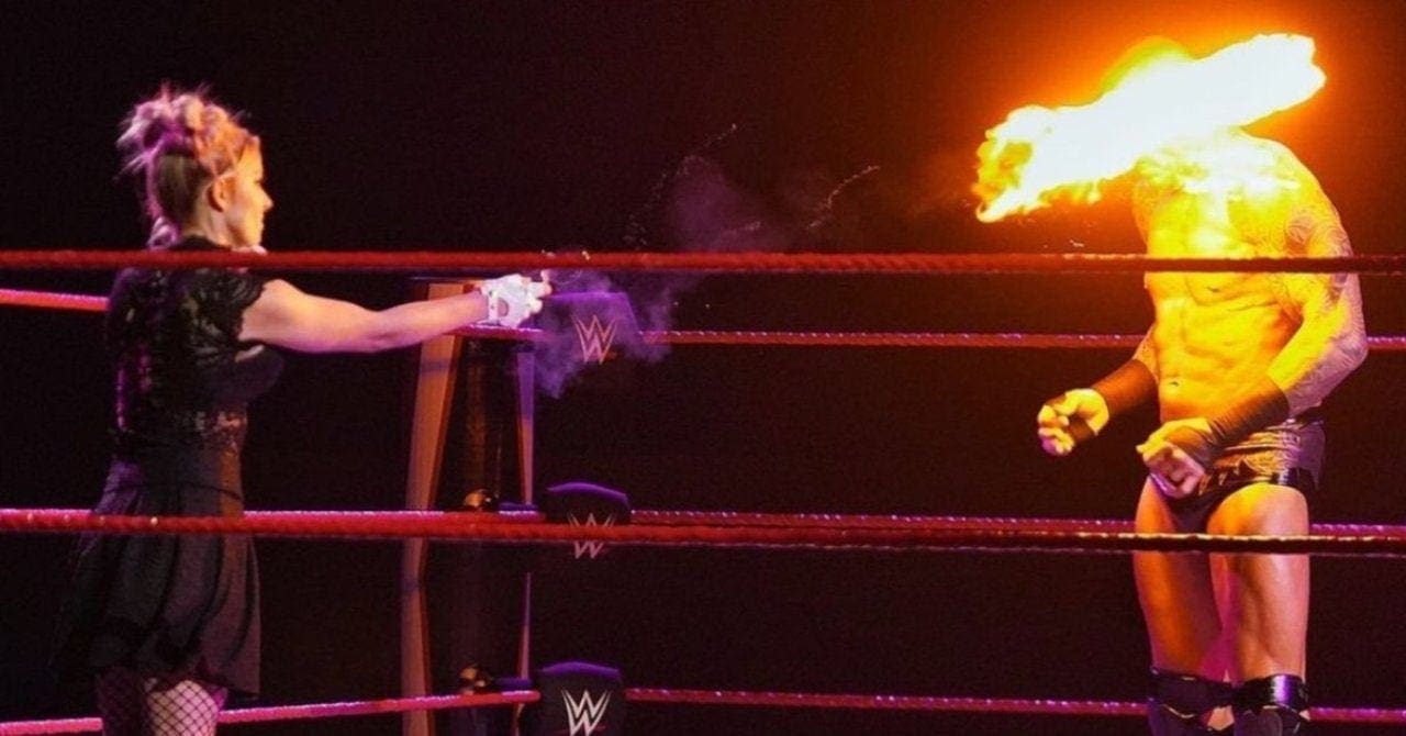 Alexa Bliss Reacts To Fireball Attack On Randy Orton During WWE RAW