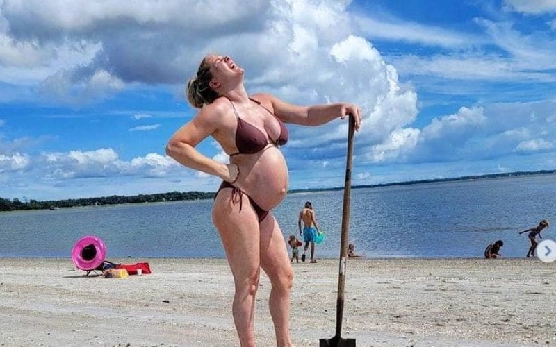 Lacey Evans Shows Off Baby Bump With Beach Bikini Photos