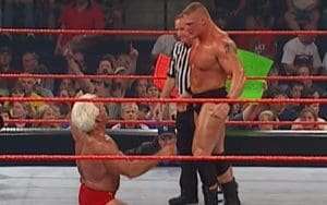 Brock Lesnar Took Care Of Ric Flair During Their 2002 Match Brock Lesnar Took Care Of Ric Flair During Their 2002 Match
