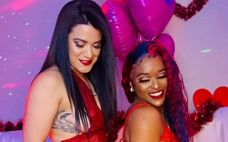 Kiera Hogan & Diamante Announce Joint OnlyFans Account With Steamy Red Lingerie Photo Drop