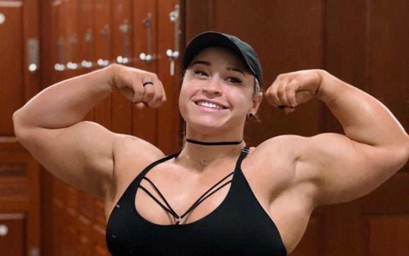 Jordynne Grace Flexes Big In Sports Bra Gym Selfie