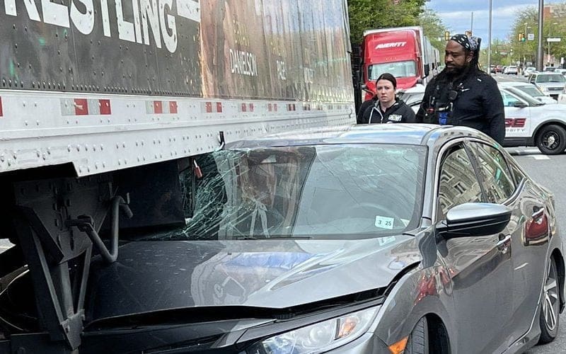 AEW Production Truck Involved In Car Accident