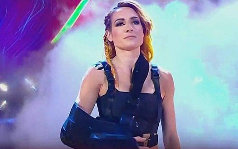 Becky Lynch Shows Up In An Arm Sling To Cut Sad Promo On WWE RAW
