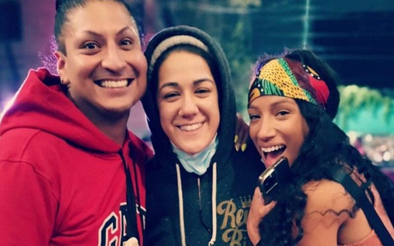 Sasha Banks With WWE Crew For Live Event In Mexico