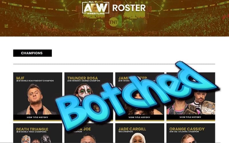 Fans Spot Bizarre Botch On AEW Roster Page
