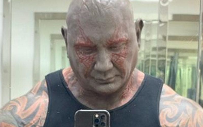Batista Shares Behind-The-Scenes Photo As Drax During Guardians Of The Galaxy 3 Shoot