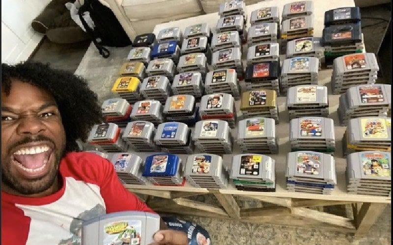 Xavier Woods Gets Full Nintendo 64 Video Game Collection For Christmas
