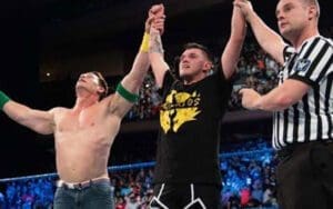 John Cena Helped Guide Dominik Mysterio Through His First Match With Live Crowd John Cena Helped Guide Dominik Mysterio Through His First Match With Live Crowd