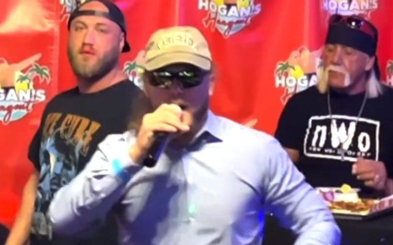 Joey Janela Jumps On Stage At Hulk Hogan’s Beach Shop To Sing Patriotic Song