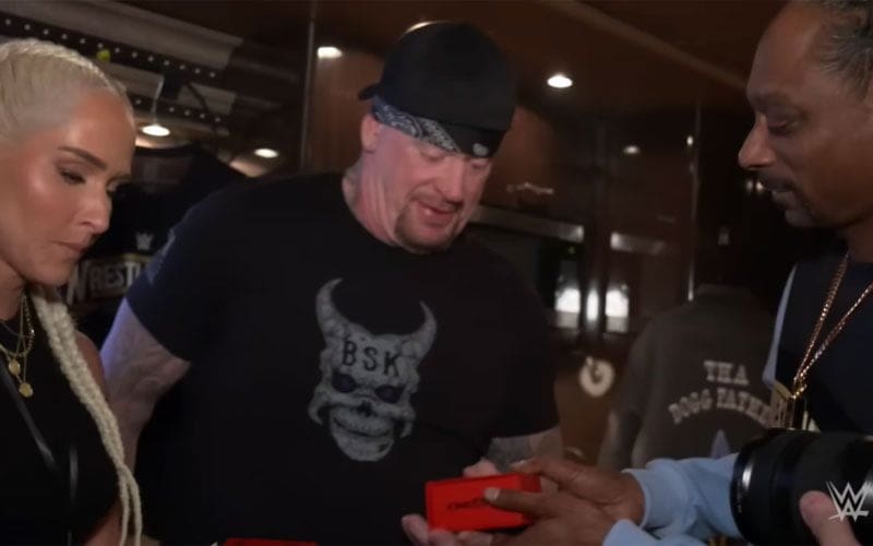 Snoop Dogg Brings Unique Gifts for The Undertaker and Michelle McCool Backstage at WrestleMania
