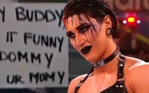 Rhea Ripley Has Classic Reaction To Fan Sign About Her During AEW Collision Rhea Ripley Has Classic Reaction To Fan Sign About Her During AEW Collision