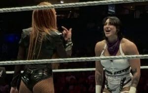 WWE Teases Rhea Ripley vs Becky Lynch Feud During Live Event WWE Teases Rhea Ripley vs Becky Lynch Feud During Live Event