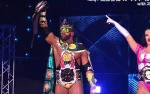 Matt Cardona Wears WWE Women’s Tag Team Championship During Indie Event Matt Cardona Wears WWE Women's Tag Team Championship During Indie Event