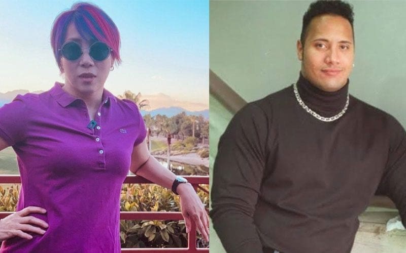 Asuka Emulates The Rock’s Iconic Pose in Photo Recreation