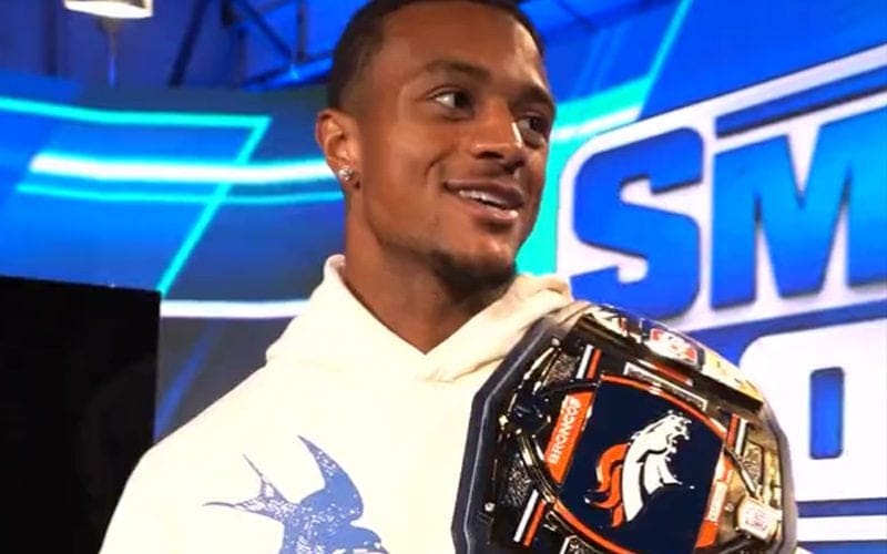 Denver Broncos Patrick Surtain Presented With WWE Title Before SmackDown