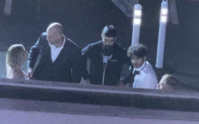 Photo Emerges Of Tony Khan & Renee Paquette Outside Jon Moxley’s Trailer After Apparent Injury At AEW Grand Slam