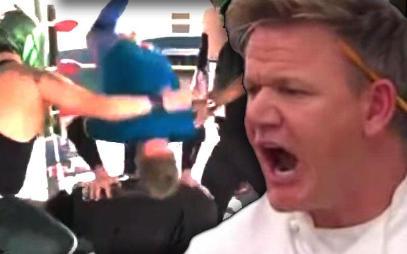 Gordon Ramsay Gets a Taste of the Wrestling World with a Painful Bump