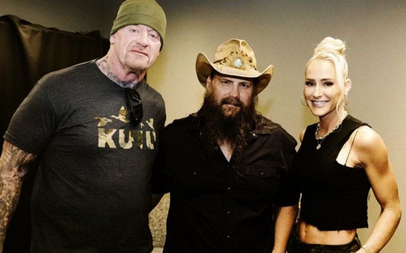 The Undertaker & Michelle McCool Link Up with Chris Stapleton Backstage at Concert