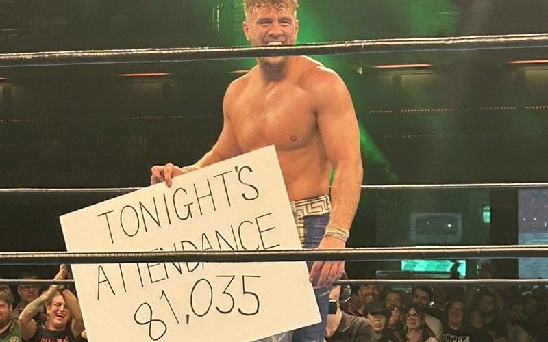 Will Ospreay Brings Attention to Fan Sign Mocking AEW All In Attendance During Event