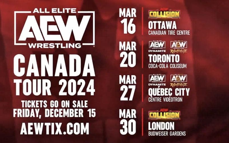 AEW’s Canadian Tour Dates & Locations Confirmed for 2024