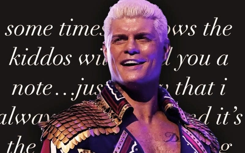 Cody Rhodes Reveals Touching Fan Letter Received at WWE Live Show