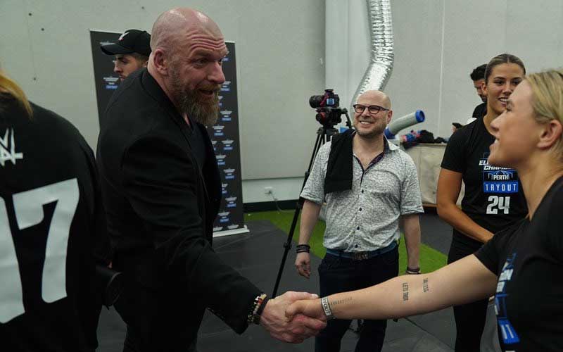Triple H Squeezes in Visit to WWE Tryouts in Perth During Elimination Chamber Preparations