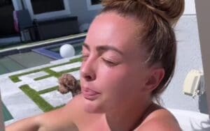 Ex-WWE Star Mandy Rose Goes Live from Cold Plunge in Black Underwear