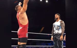 Bron Breakker and Jey Uso Engage in "Woof vs. Yeet Off" at WWE Live Event