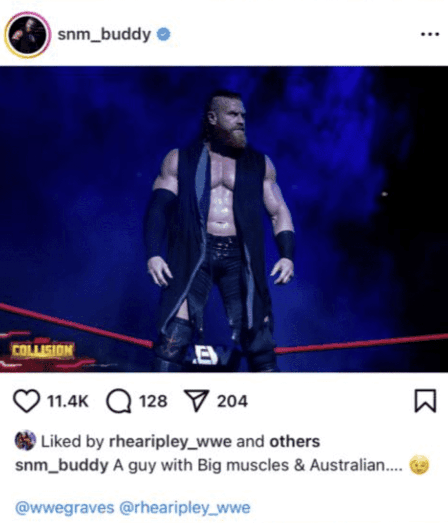 buddy-matthews-reacts-to-corey-graves-wwe-bad-blood-reference-during-rhea-ripleys-match-49