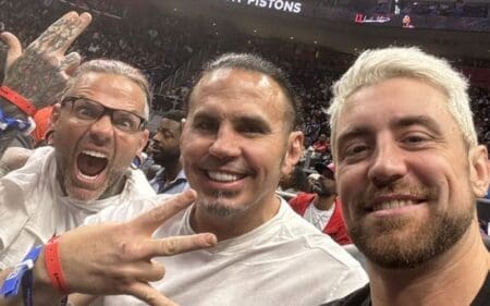 Joe Hendry & Hardy Boys Cheer on Pistons Ahead of Bound for Glory 2024 in Detroit